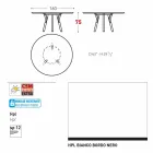 Varaschin Link mesa de jardim redonda contemporânea, H 75 cm Viadurini