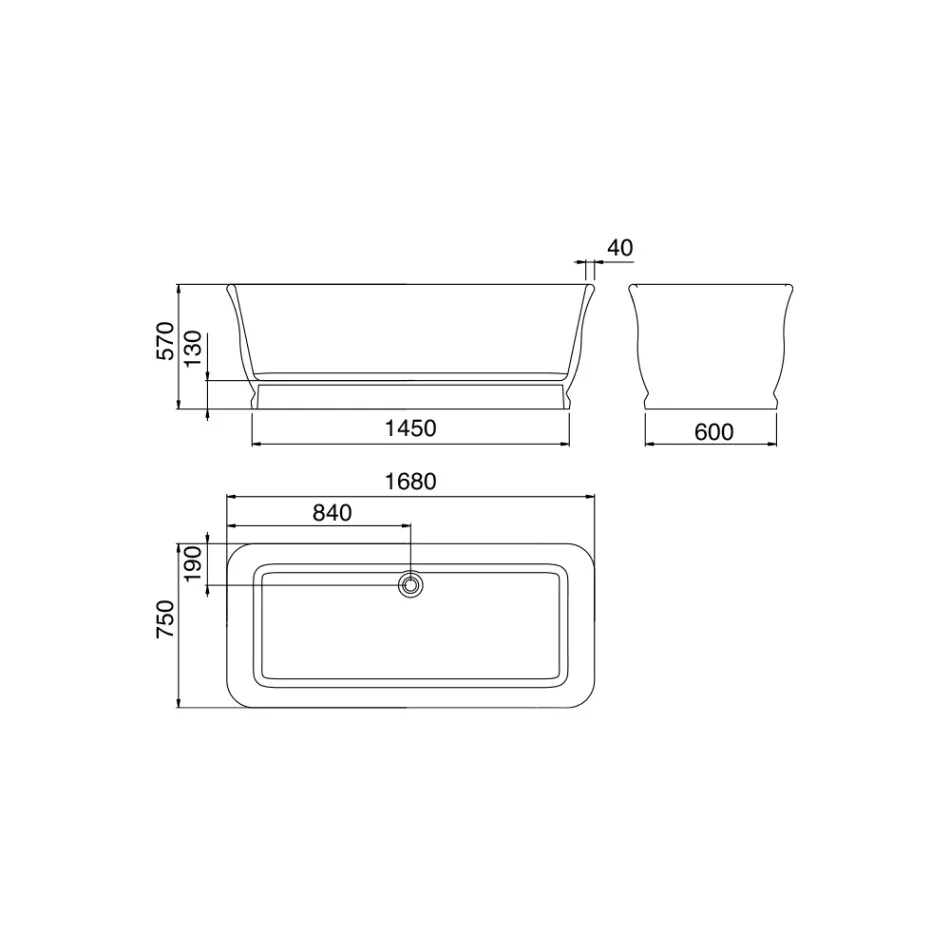 Banheira autônoma branca em superfície sólida fabricada na Itália - Cleopatra Viadurini