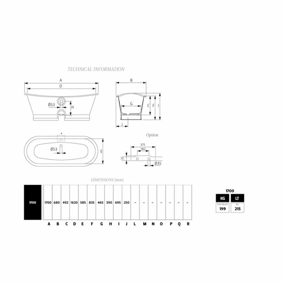 Banheira como suporte de solo em ferro Romeo Viadurini