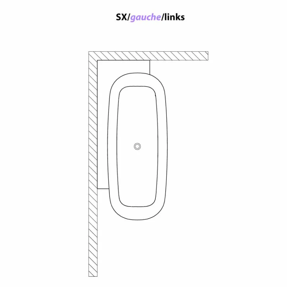 Banheira autônoma de design moderno em branco - Lipperiavas1 Viadurini