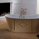 Banheira de ferro fundido autônomo pintado e decorado Allen Viadurini