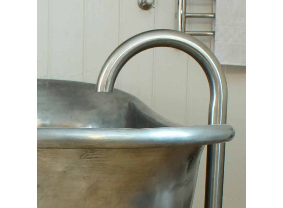 Banho de cobre autônoma banheira acabado em níquel Julia Viadurini