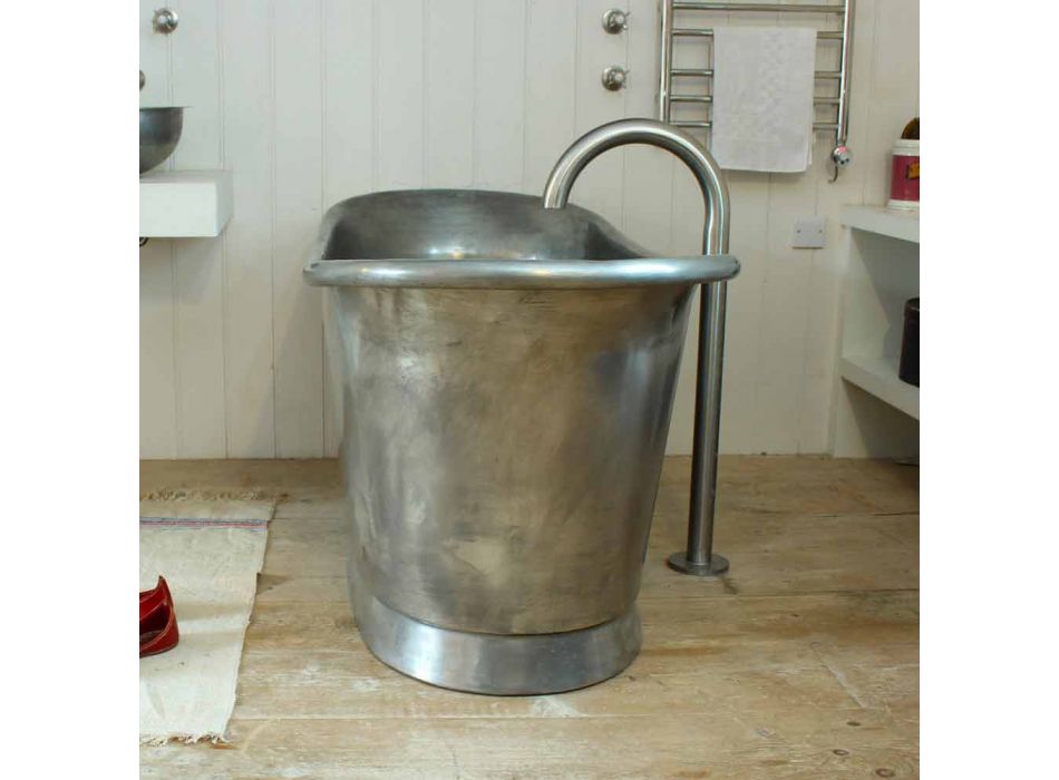 Banho de cobre autônoma banheira acabado em níquel Julia Viadurini