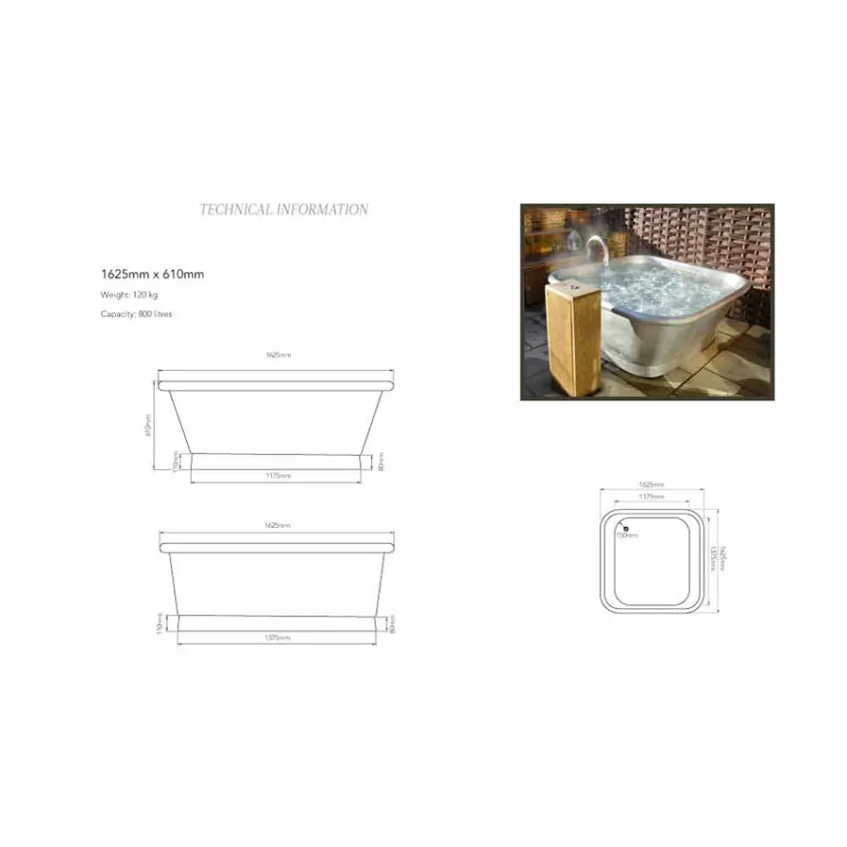 Banheira autônoma cobre revestido de ferro branco Annie Viadurini