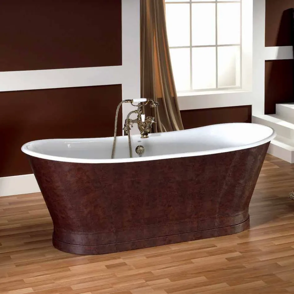 Couro Elsie da tampa do ferro fundido da banheira Viadurini