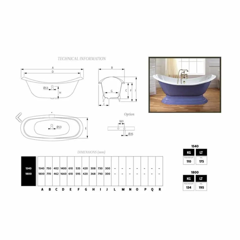 Banho vitrificado e pintado pernas de ferro fundido Lane Viadurini