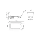 Banheira de superfície sólida branca fosca com pés - graus Viadurini