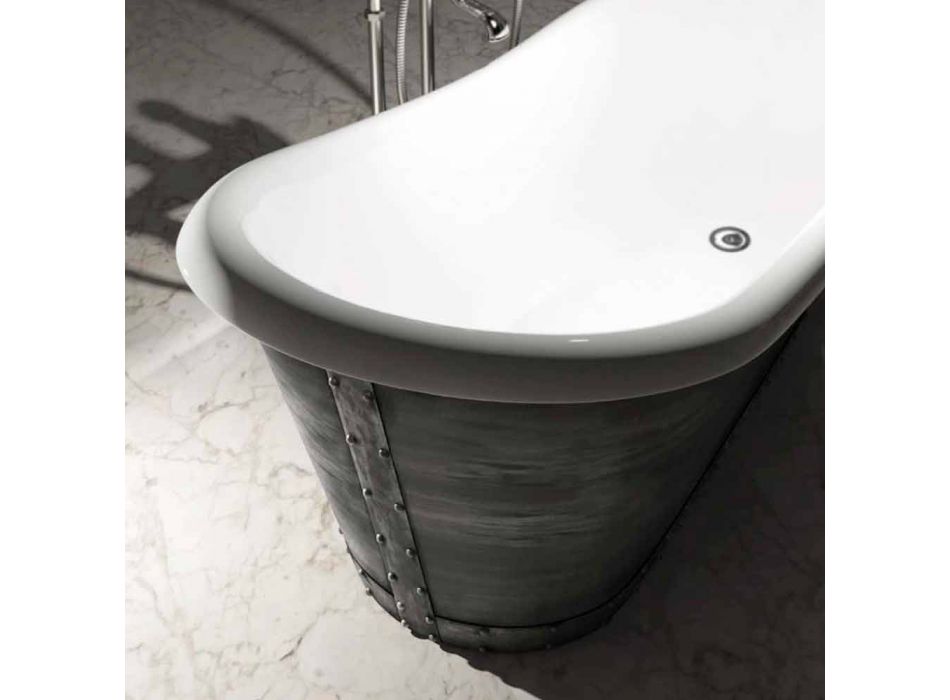 Banheira de resina autônoma de design moderno feita na Itália, Furtei Viadurini