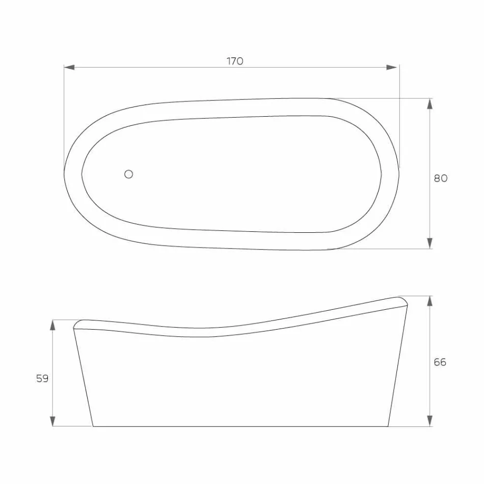 Banheira de resina autônoma de design moderno feita na Itália, Furtei Viadurini