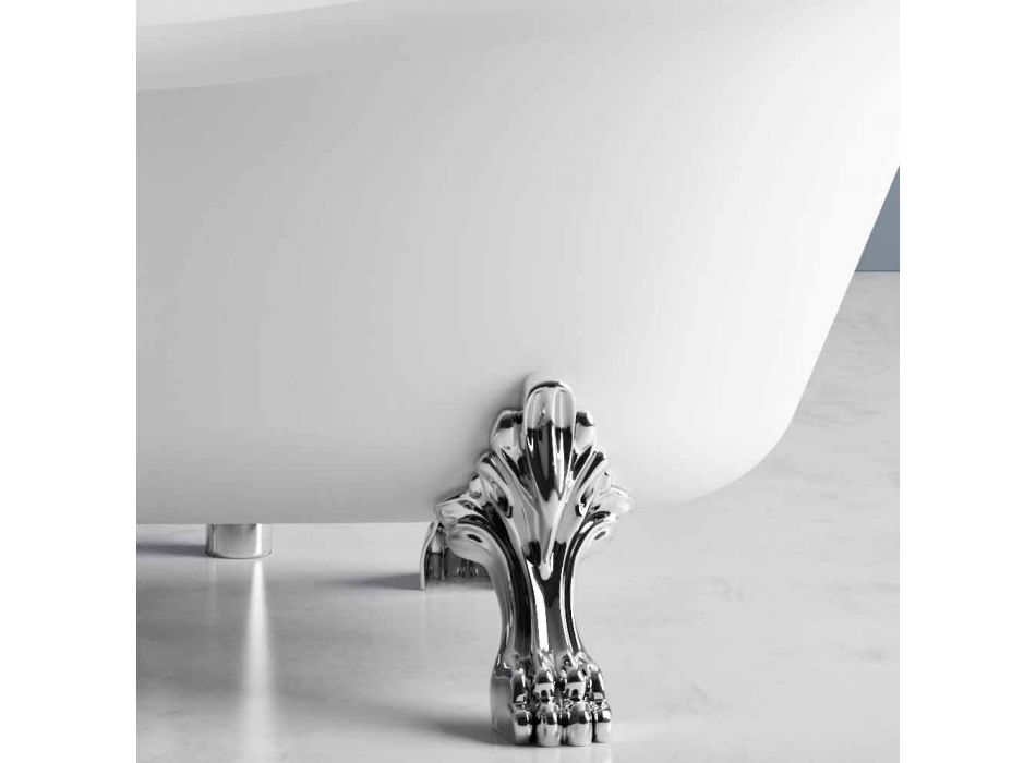 Banheira de pé livre, design vitoriano em superfície sólida - chuva Viadurini