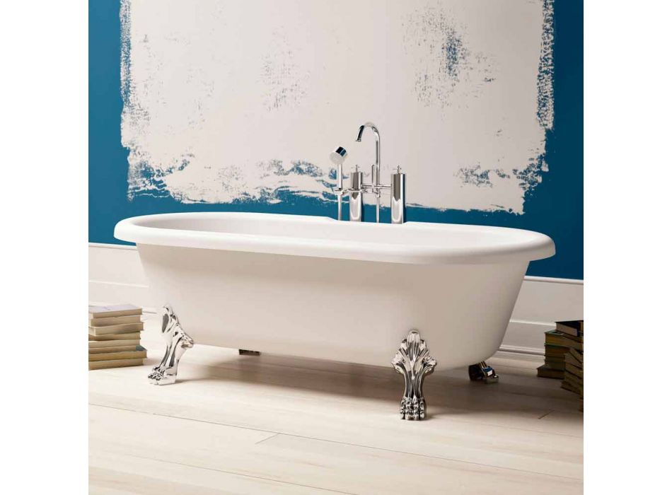 Design Free Standing Bath, pés no acabamento cromado - livre Viadurini