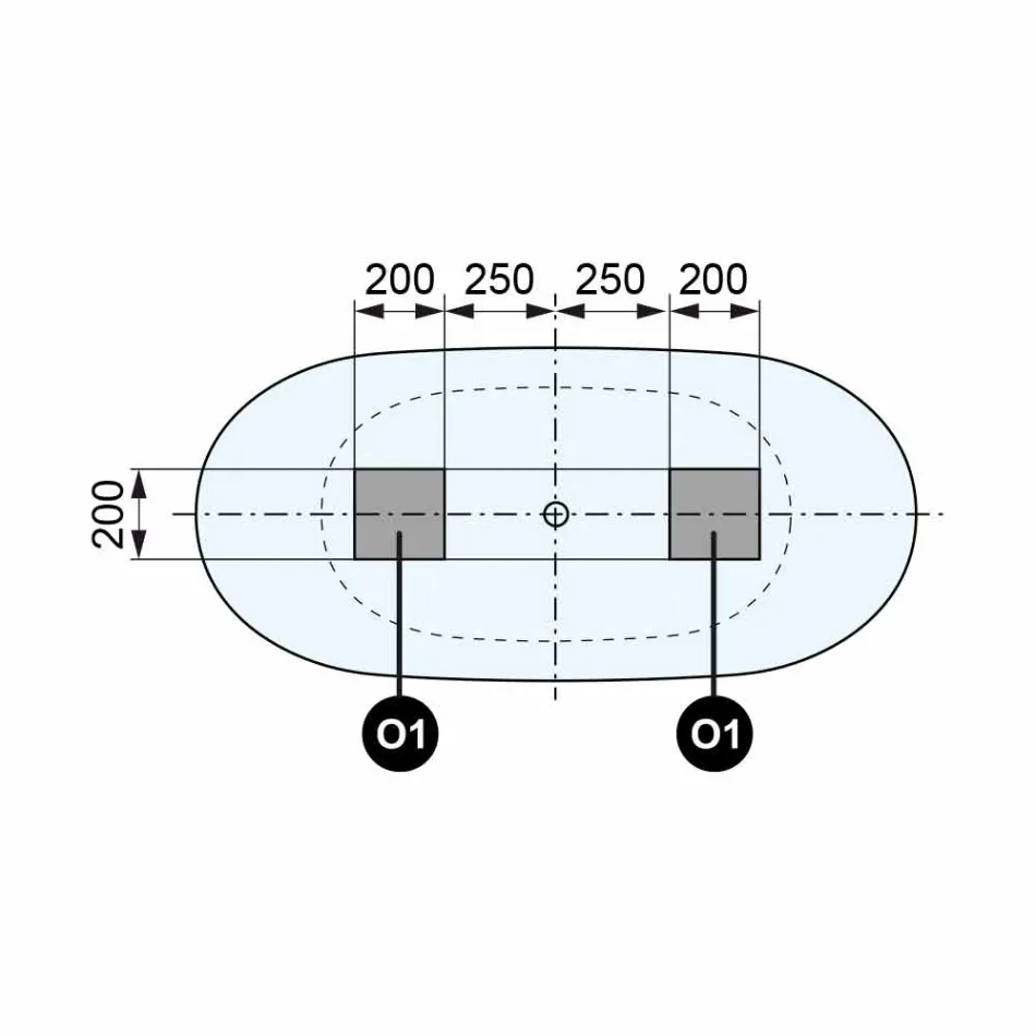 Banheira de pé livre, fabricada na Itália, em Solid Surface - Flow Viadurini
