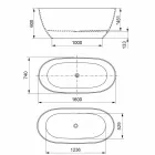 Banheira de pé livre, fabricada na Itália, em Solid Surface - Flow Viadurini