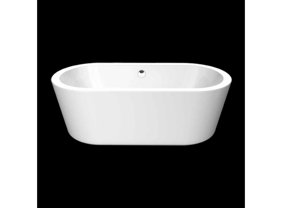 Nicole 1775x805 mm banheira design branco autônoma em acrílico Viadurini