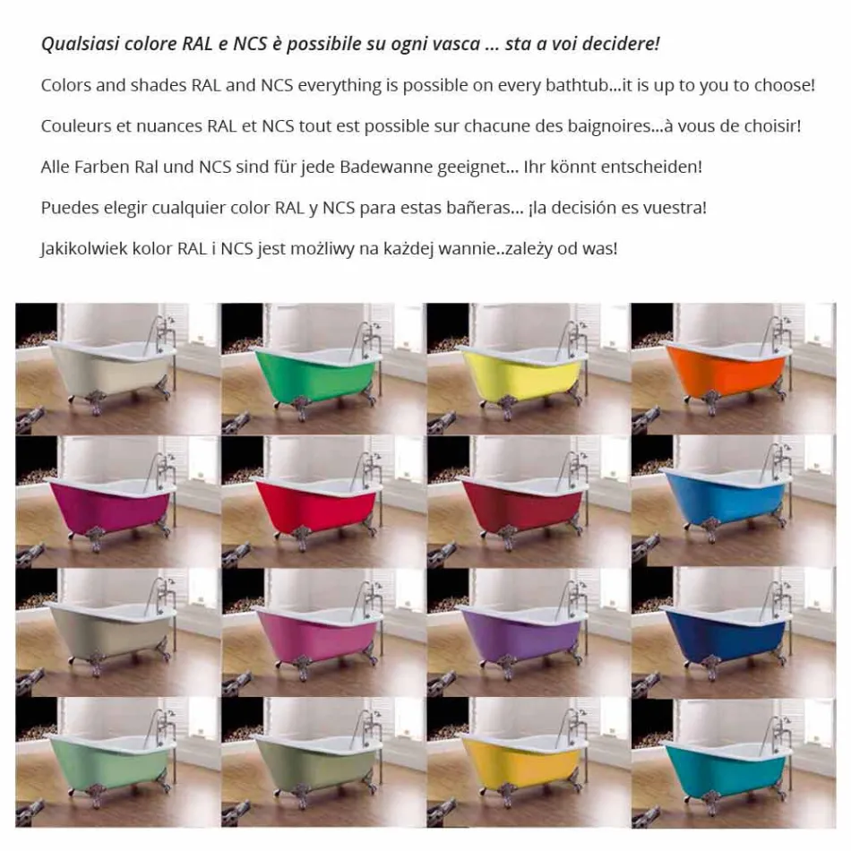 Banheira autoportante em ferro fundido com design original Cox Viadurini