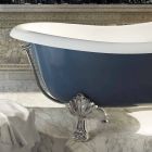 Banheira autônoma de resina azul em design clássico, Fregona Viadurini