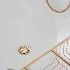 Banheira de superfície sólida com estouro integrado fabricada na Itália - Aurelio Viadurini