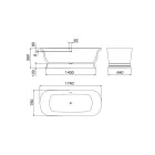 Banheira de superfície sólida com estouro integrado fabricada na Itália - Aurelio Viadurini