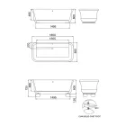 Banheira retangular de superfície sólida com cantos macios fabricada na Itália - Fulvio Viadurini