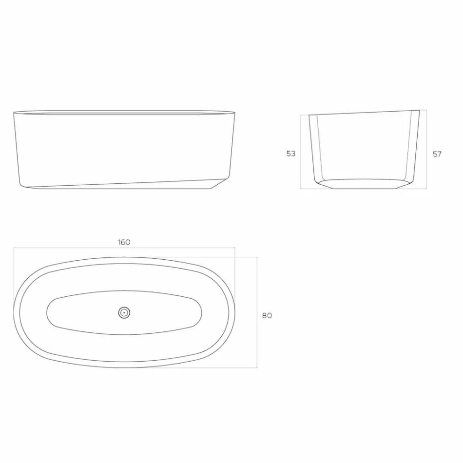 Banheira de design monobloco autoportante produzida na Itália, Dongo Viadurini