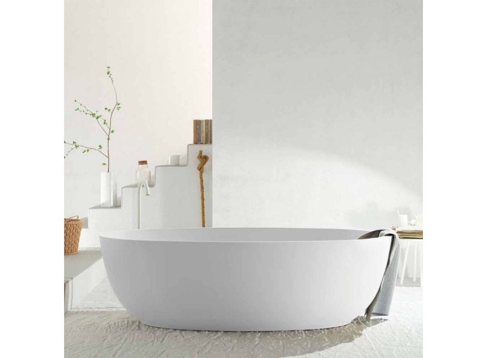 Modern monobloco banheira oval feita na Itália, Frascati Viadurini