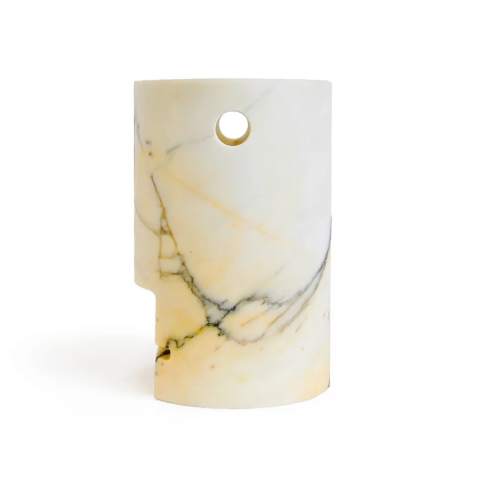 Vaso em formato de rosto em mármore acetinado fabricado na Itália - Asahi Viadurini