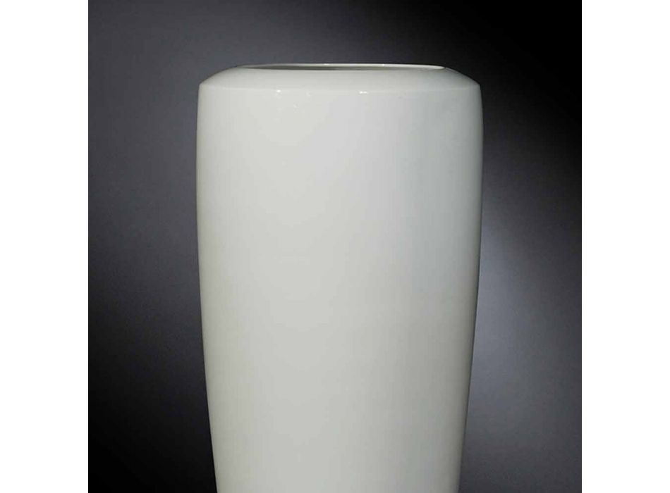 Vaso Artisan em Cerâmica Branca Matt Fabricado na Itália - Capuano Viadurini