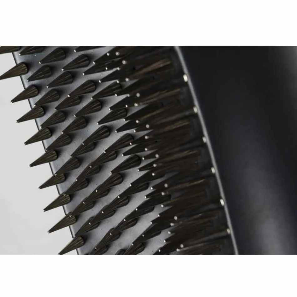 Vaso alto para interior em cerâmica preta mate e aço fabricado na Itália - Jesolo Viadurini