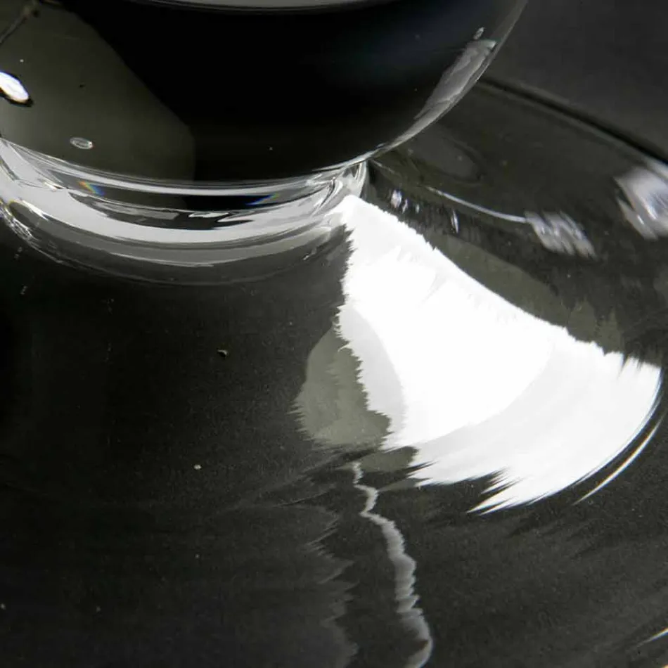 Vaso alto para interior em vidro branco e transparente feito na Itália - Clodino Viadurini