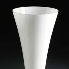 Vaso alto para interior em vidro branco e transparente feito na Itália - Clodino Viadurini