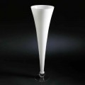 Vaso alto para interior em vidro branco e transparente feito na Itália - Clodino