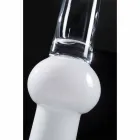 Vaso Alto Interior em Vidro Transparente e Branco Fabricado na Itália - Ludovico Viadurini