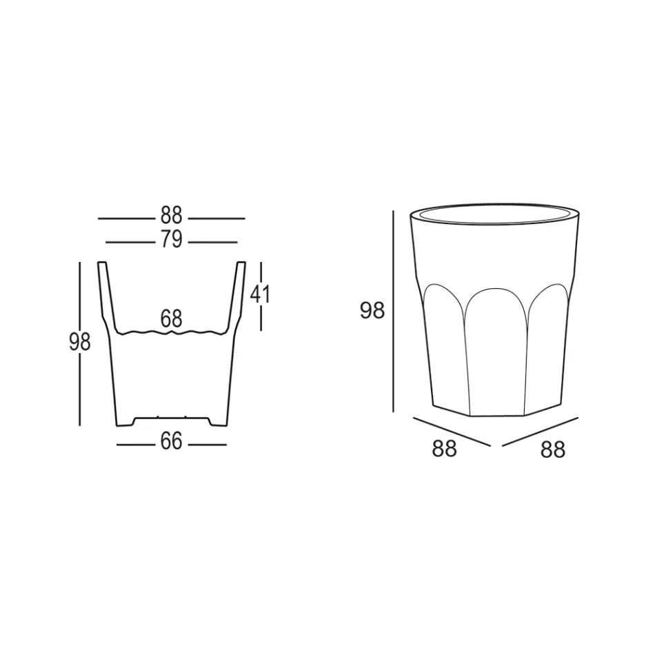Vaso Decorativo Alto com Formato de Vidro em Polietileno Fabricado na Itália - Pucca Viadurini