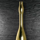 Vaso alto moderno em resina de ouro ou acabamento em folha de prata feito na Itália - quartzo Viadurini