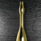 Vaso alto moderno em resina de ouro ou acabamento em folha de prata feito na Itália - quartzo Viadurini