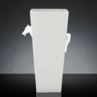 Vaso alto para interior em cerâmica branca feita à mão na Itália - Jacky Viadurini