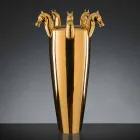 Vaso alto para interior em cerâmica branca ou ouro brilhante feito na Itália - Jacky Viadurini