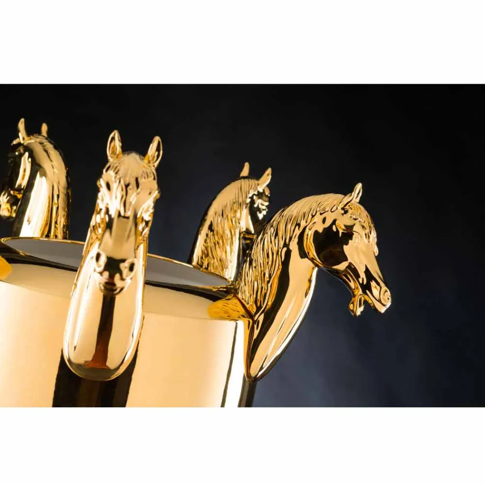 Vaso alto para interior em cerâmica branca ou ouro brilhante feito na Itália - Jacky Viadurini