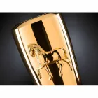 Vaso alto para interior em cerâmica com acabamento dourado feito à mão na Itália - Jacky Viadurini