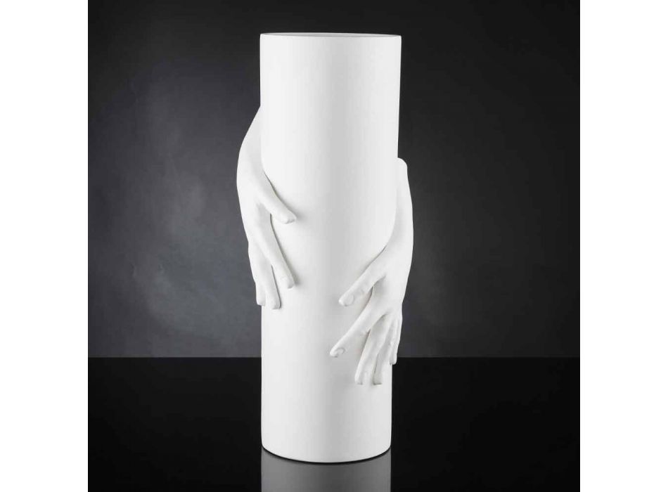 Vaso de cerâmica alto para interior feito à mão na Itália - Monte Viadurini