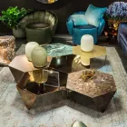 Vaso artesanal de vidro brilhante branco ou cinza feito na Itália - Malindi Viadurini