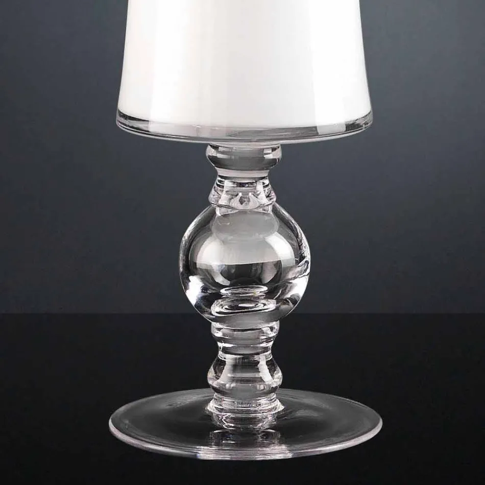 Vaso artesanal em vidro soprado branco ou ouro 24k feito na Itália - Canberra Viadurini