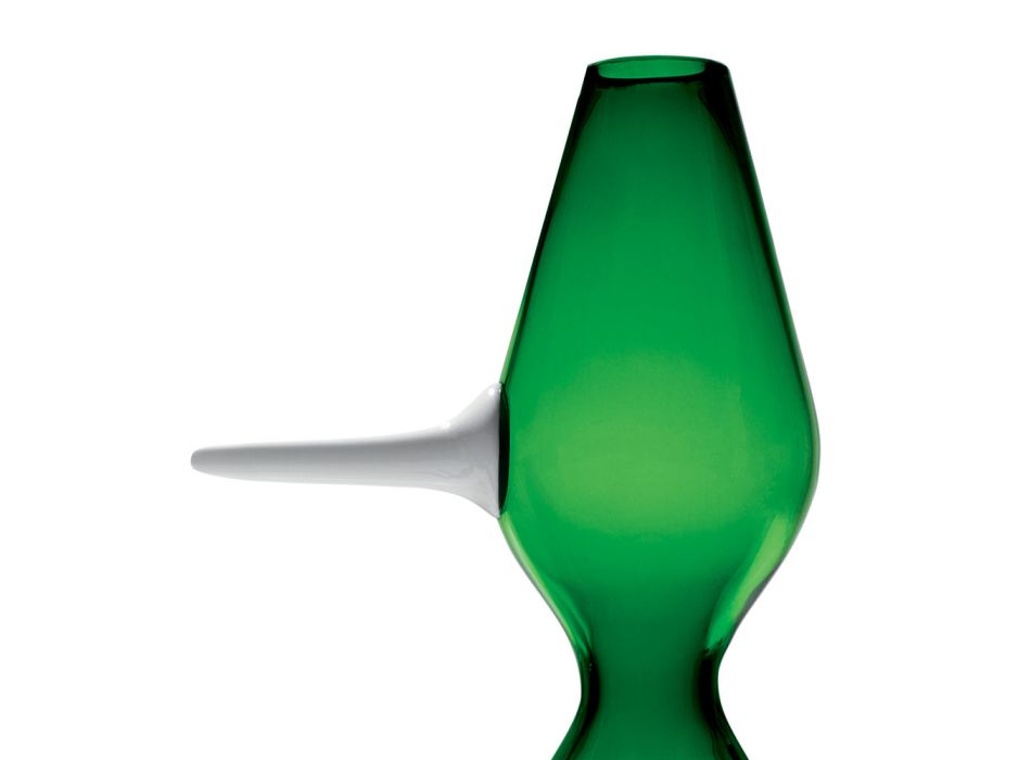 Vaso verde artesanal de vidro soprado de Murano feito na Itália - verde Viadurini