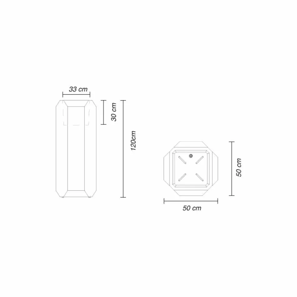 Vaso Branco para Interior ou Exterior em Plástico de 3 Tamanhos - Gem by Myyour Viadurini