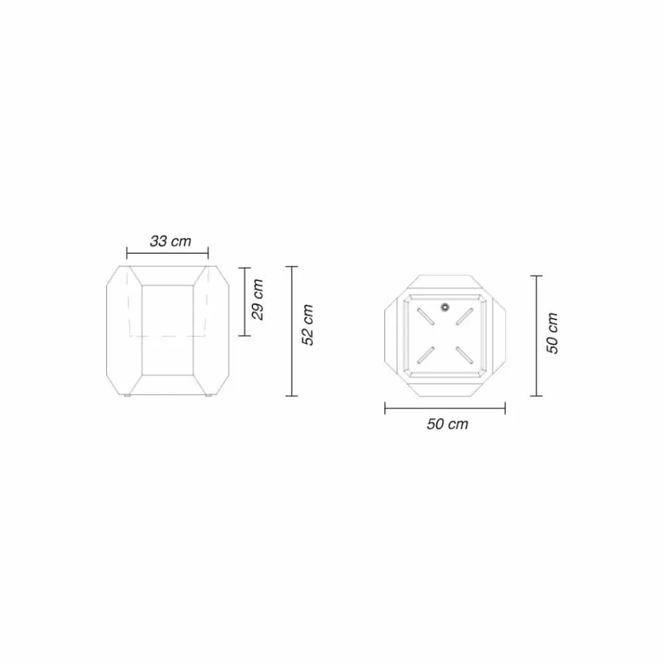 Vaso Branco para Interior ou Exterior em Plástico de 3 Tamanhos - Gem by Myyour Viadurini