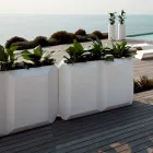 Vaso Branco para Interior ou Exterior em Plástico de 3 Tamanhos - Gem by Myyour Viadurini