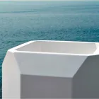 Vaso Branco para Interior ou Exterior em Plástico de 3 Tamanhos - Gem by Myyour Viadurini