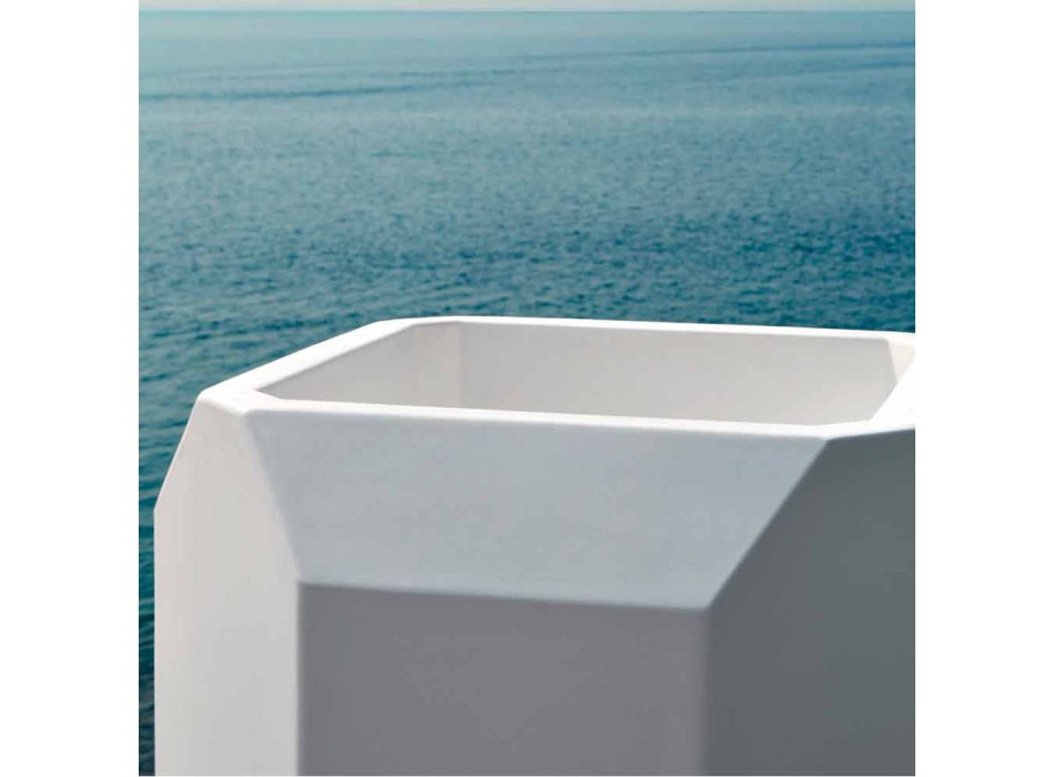 Vaso Branco para Interior ou Exterior em Plástico de 3 Tamanhos - Gem by Myyour Viadurini