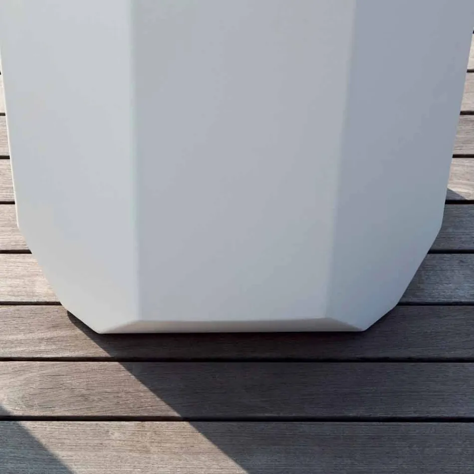 Vaso Branco para Interior ou Exterior em Plástico de 3 Tamanhos - Gem by Myyour Viadurini