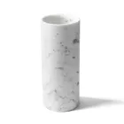 Vaso Cilíndrico em Cetim Branco Mármore Carrara Design Italiano - Murillo Viadurini